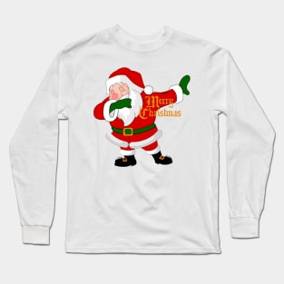 dabbing santa claus funny christmas Long Sleeve T-Shirt